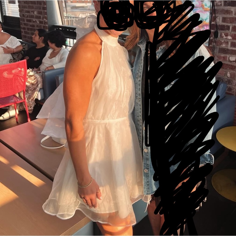 Elegant White Halter Dress